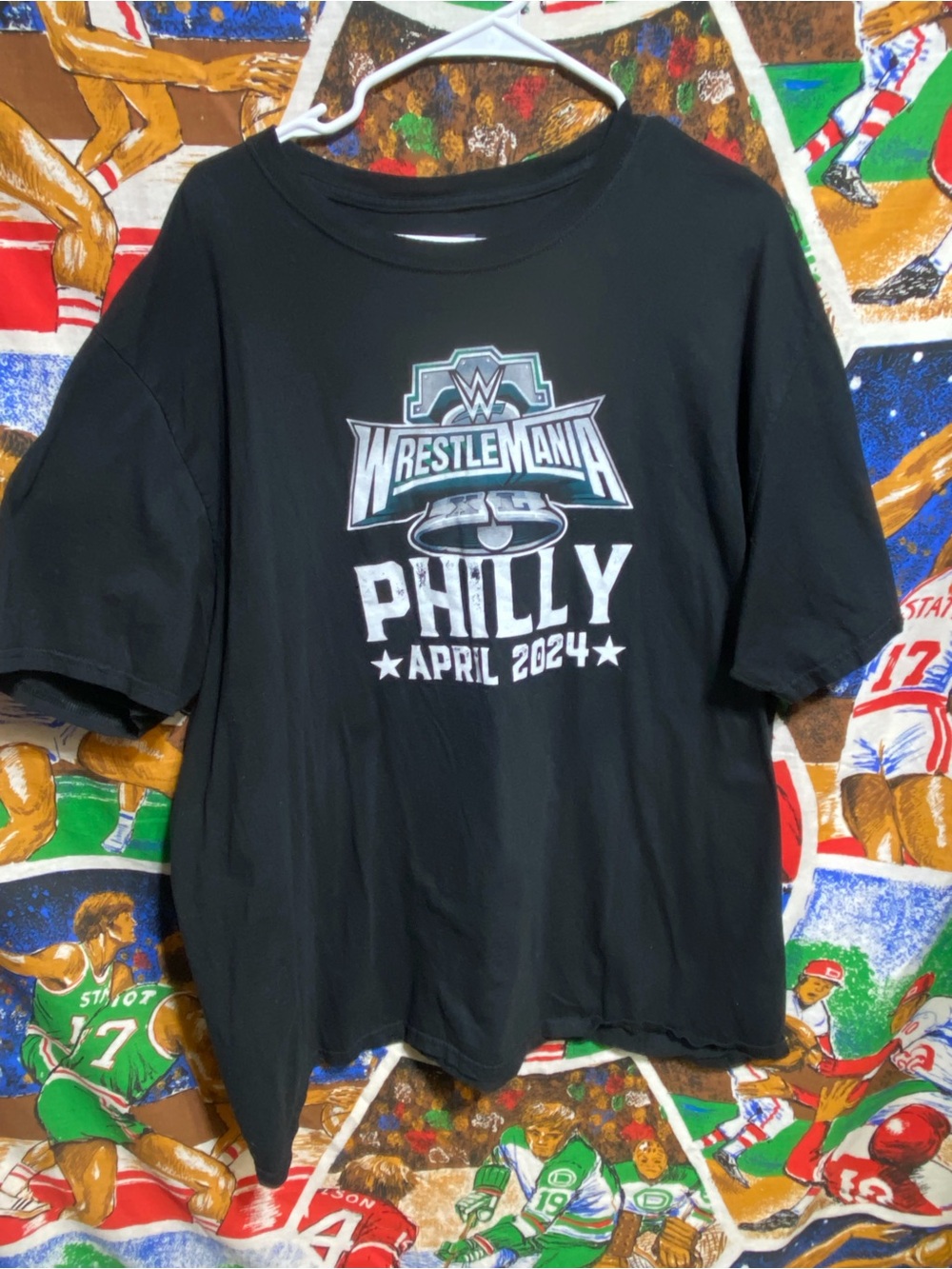 WWE WrestleMania Philly April 2024 Black Graphic Tee
